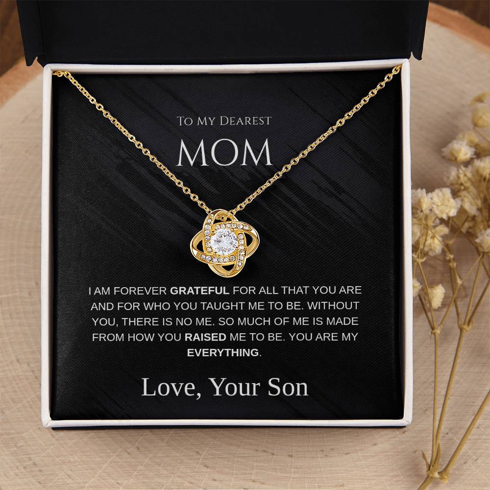 To My Dearest Mom - Love Knot Necklace - Mother's Day Gift