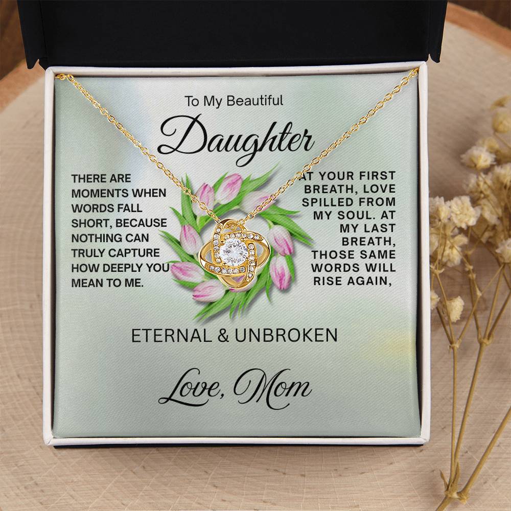 To My Beautiful Daughter - Love Knot Necklace