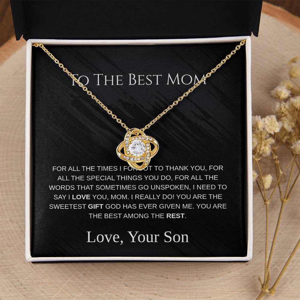 To The Best Mom - Love Knot Necklace - Mother's Day Gift