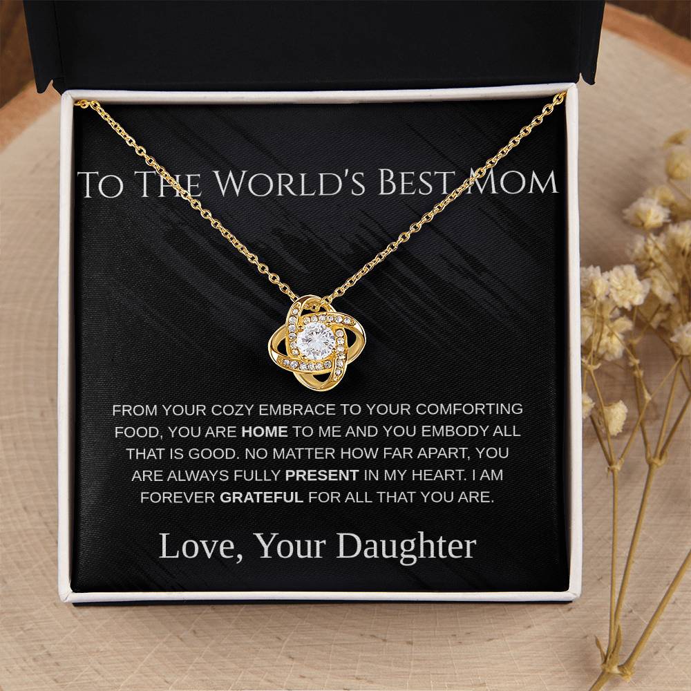 To The World's Best Mom - Love Knot Necklace - Mother's Day Gift