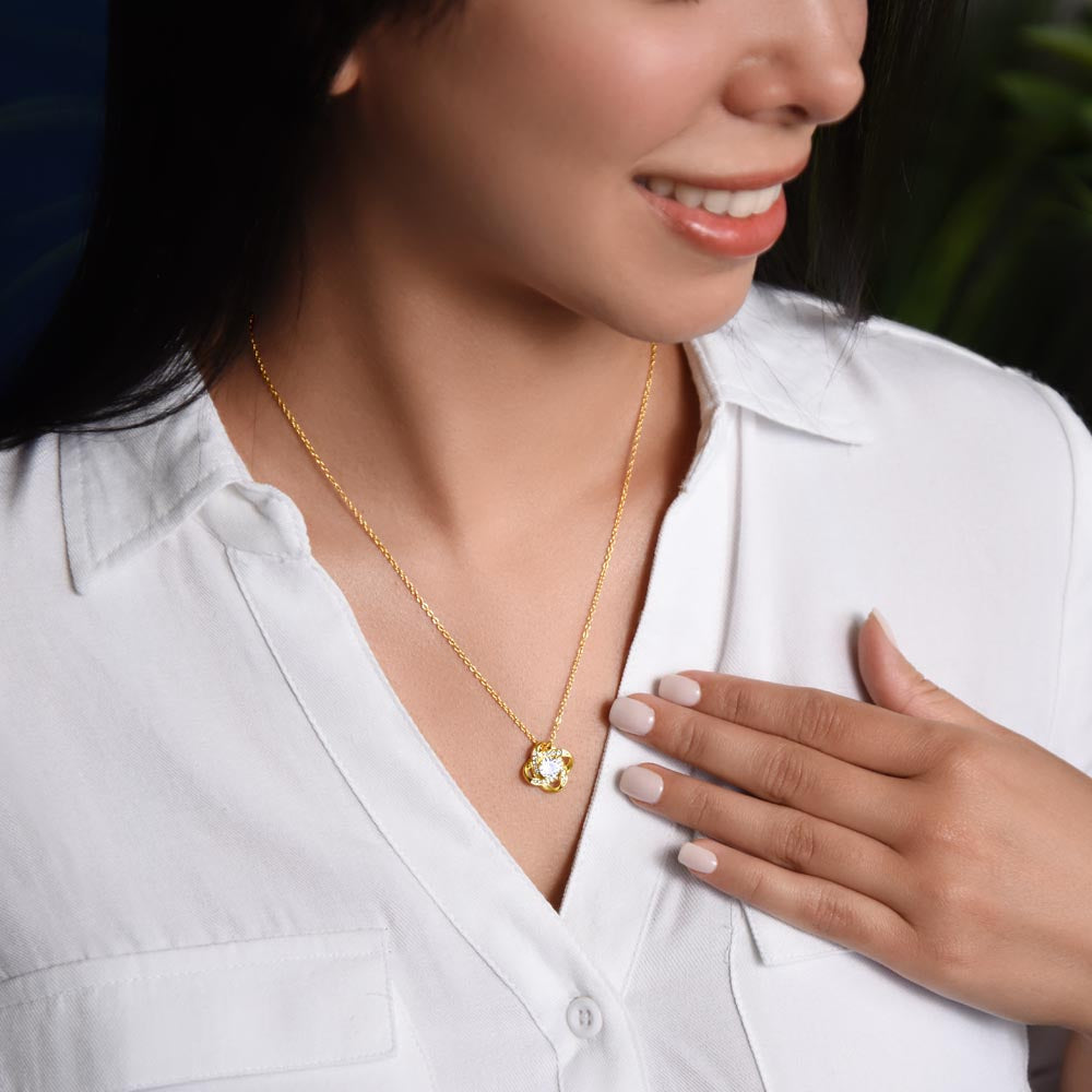 To My Daughter - I Love You To The Moon And Back - Love Knot Necklace