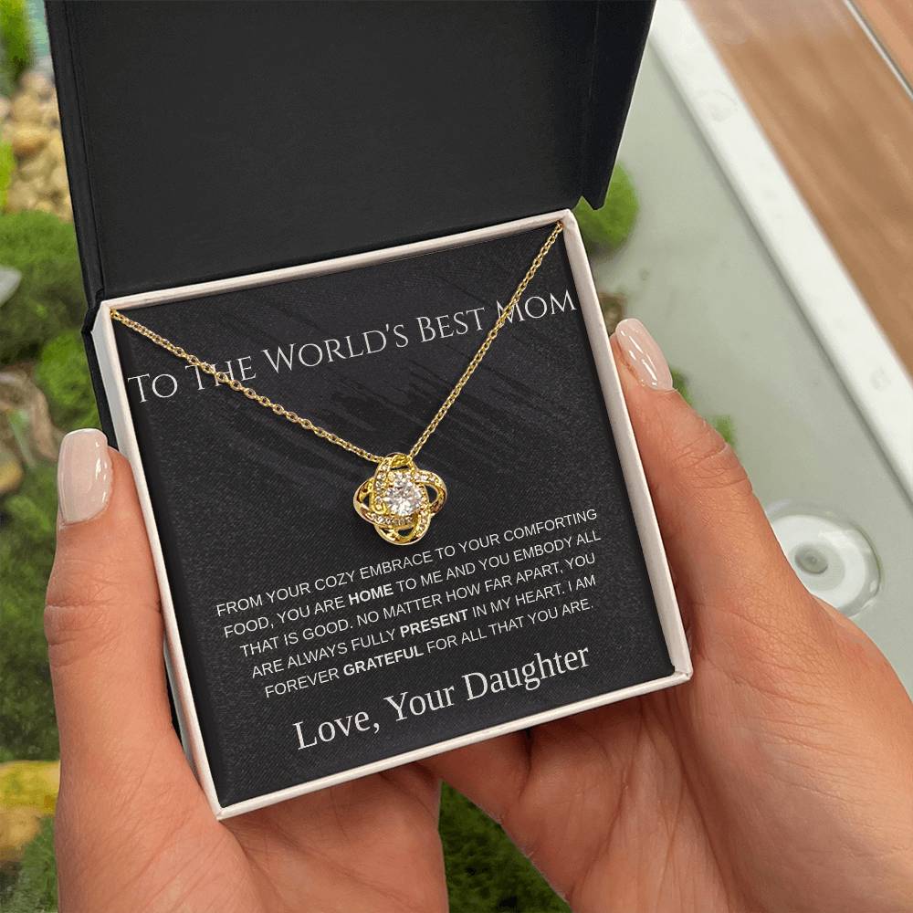 To The World's Best Mom - Love Knot Necklace - Mother's Day Gift