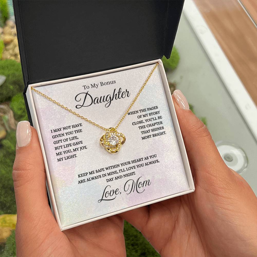 To My Bonus Daughter - Love Knot Necklace