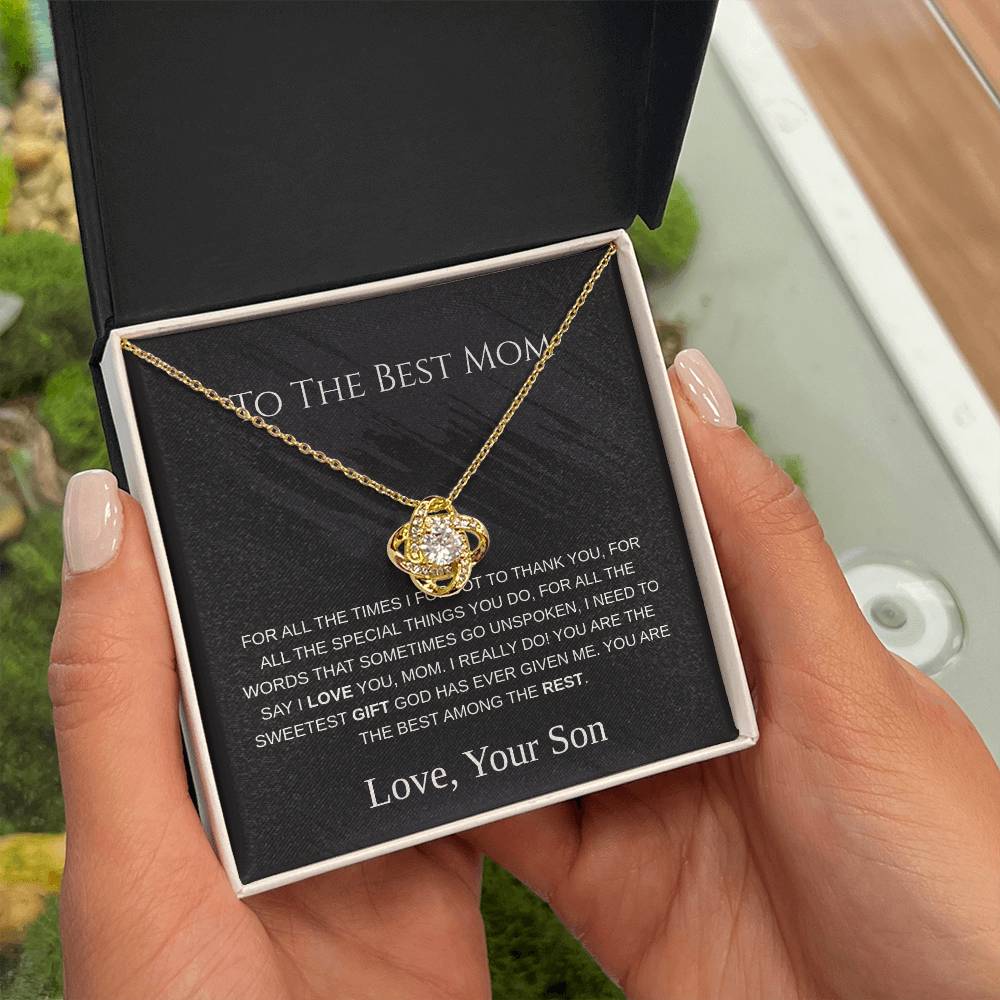 To The Best Mom - Love Knot Necklace - Mother's Day Gift
