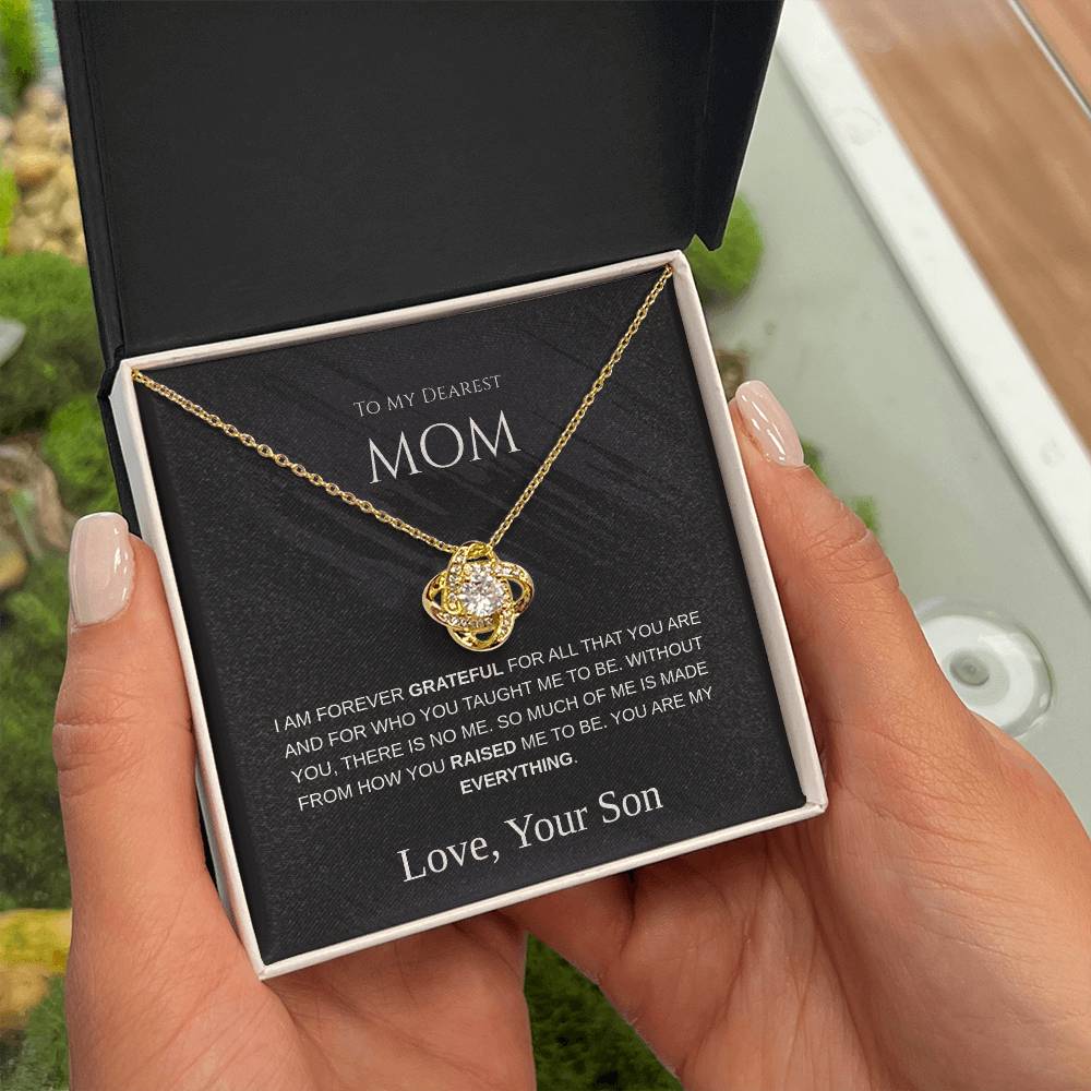 To My Dearest Mom - Love Knot Necklace - Mother's Day Gift