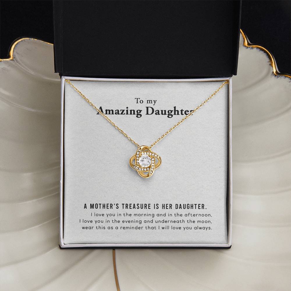 To My Amazing Daughter - Love Knot Necklace & Heartfelt Message Card