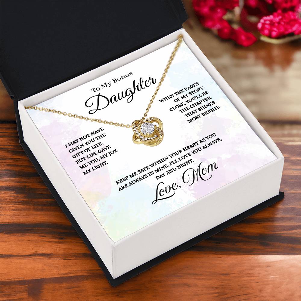 To My Bonus Daughter - Love Knot Necklace