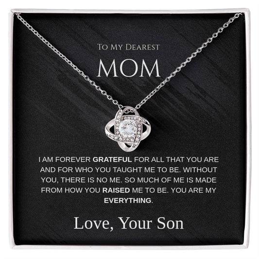 To My Dearest Mom - Love Knot Necklace - Mother's Day Gift