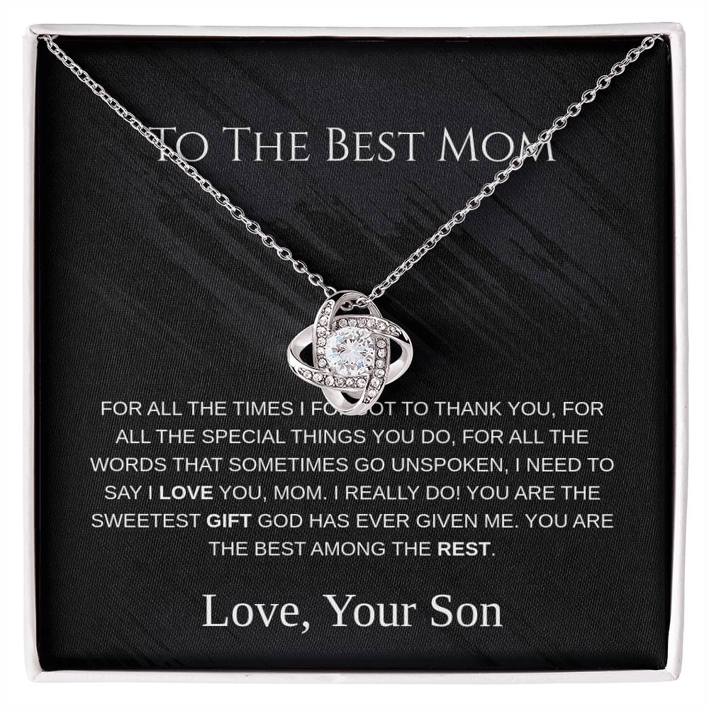 To The Best Mom - Love Knot Necklace - Mother's Day Gift