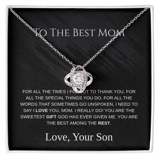 To The Best Mom - Love Knot Necklace - Mother's Day Gift