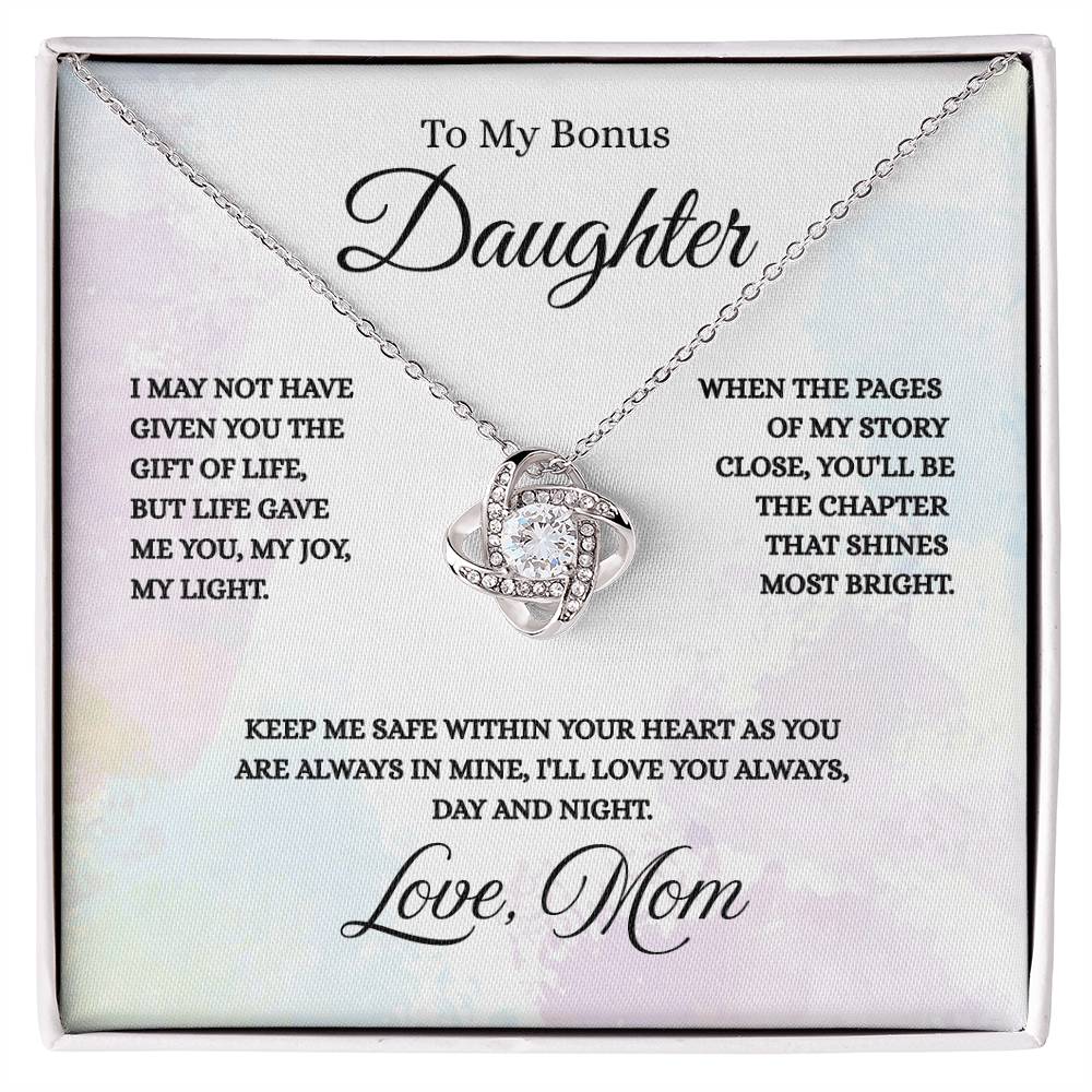 To My Bonus Daughter - Love Knot Necklace