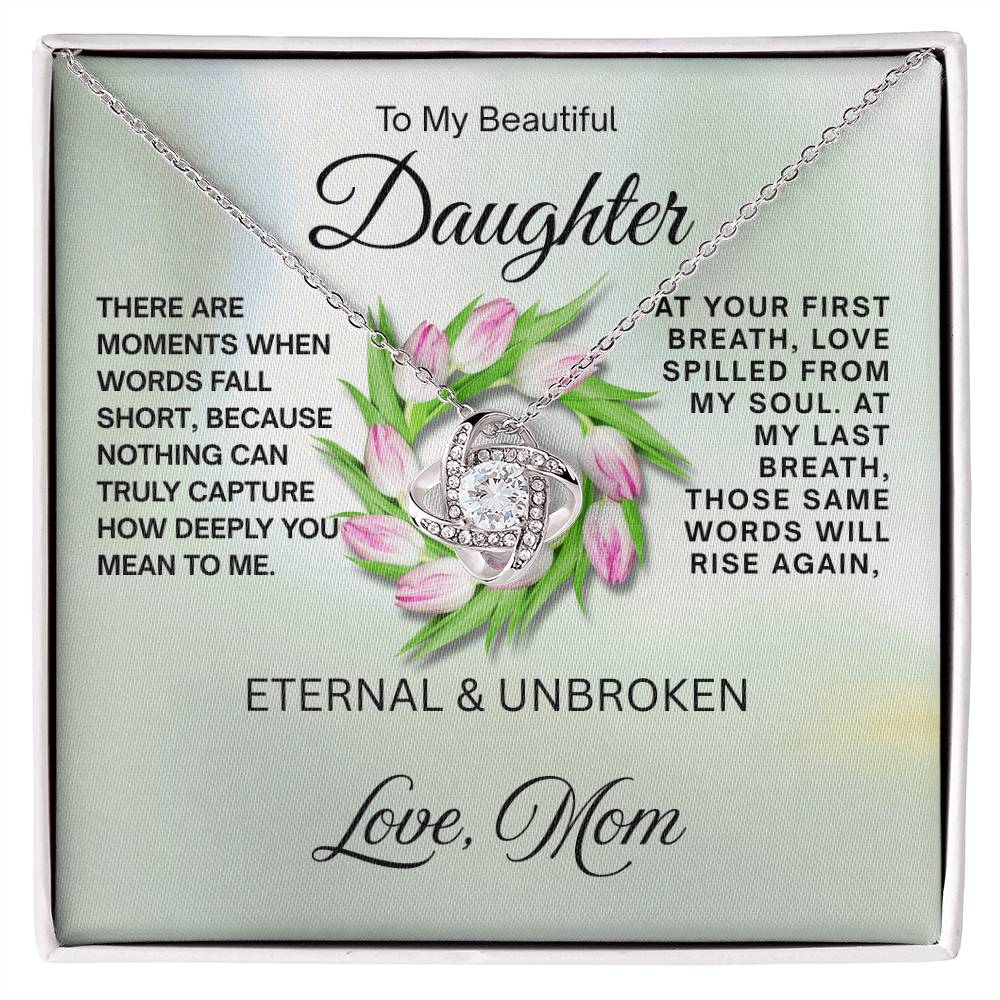 To My Beautiful Daughter - Love Knot Necklace