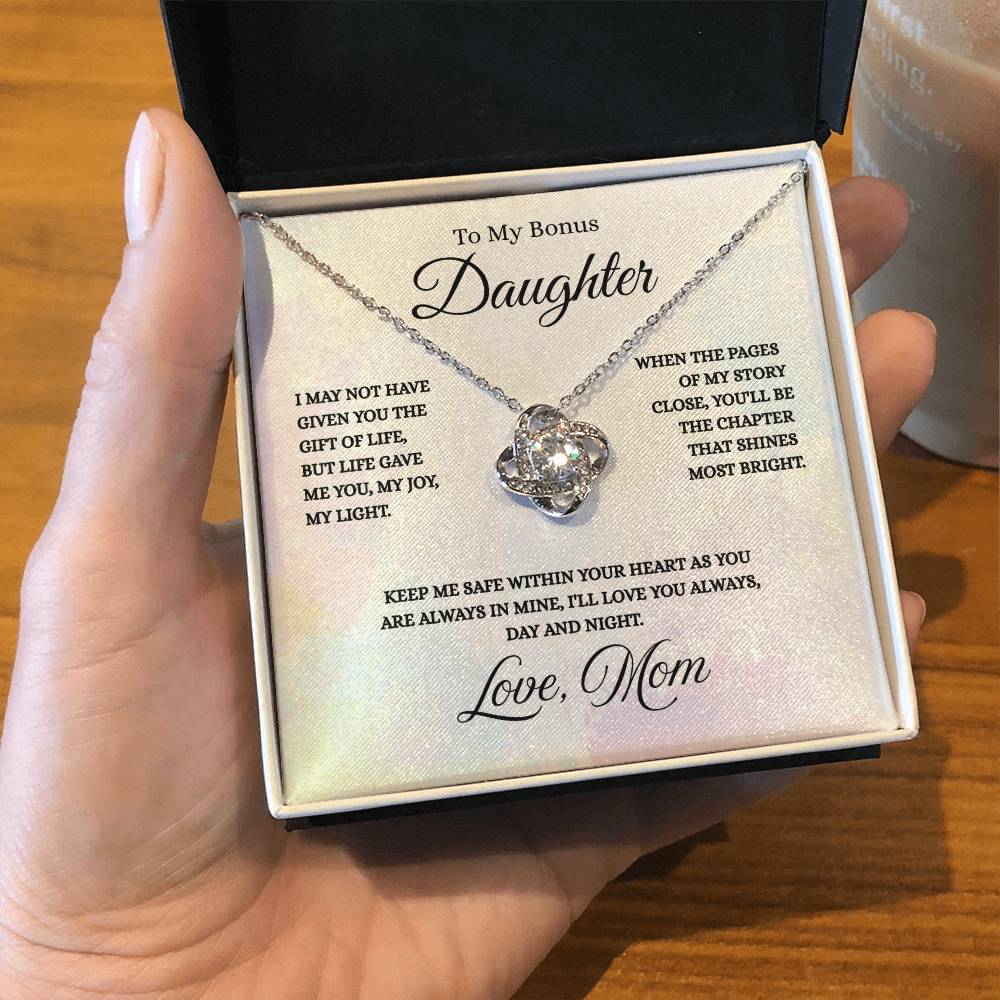 To My Bonus Daughter - Love Knot Necklace