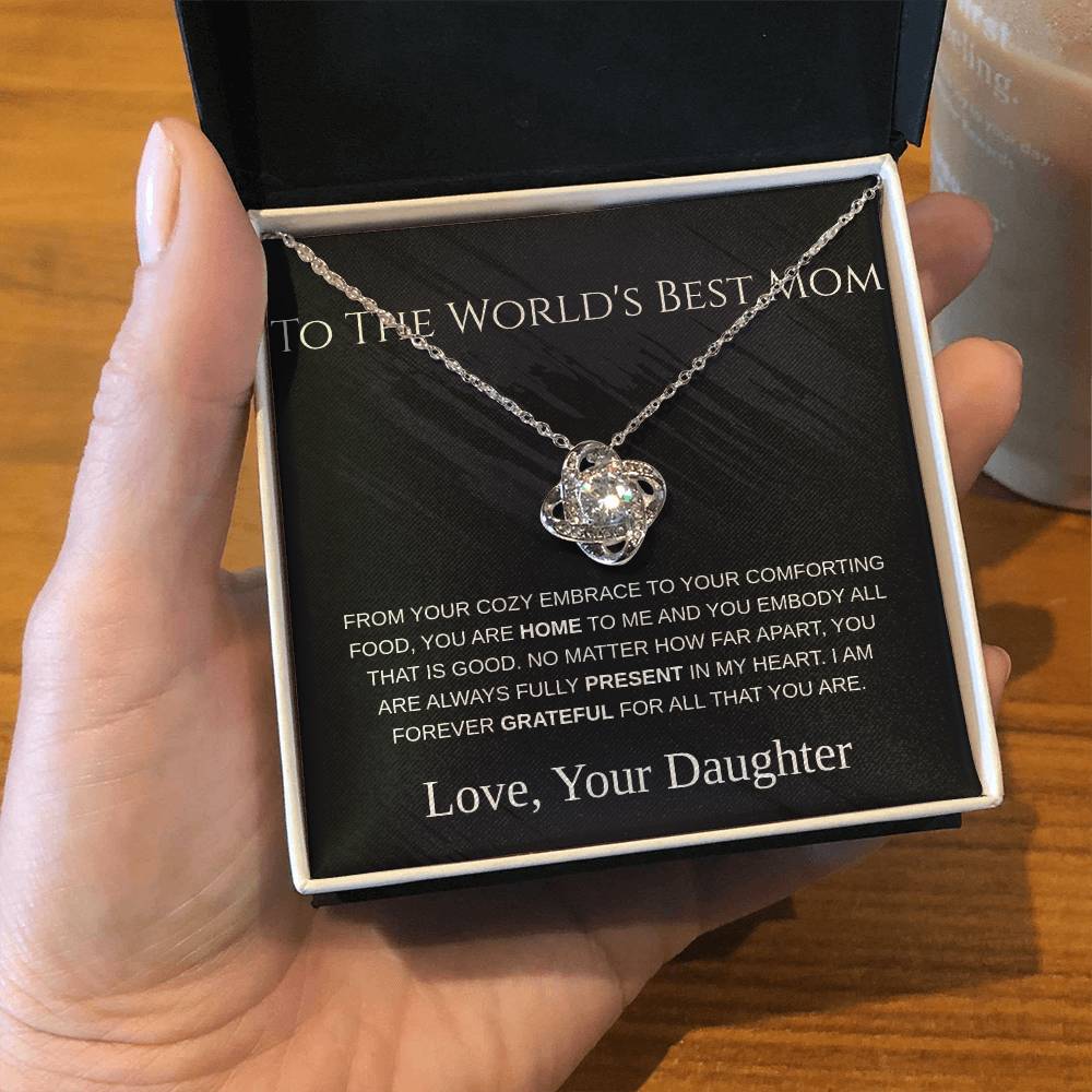 To The World's Best Mom - Love Knot Necklace - Mother's Day Gift