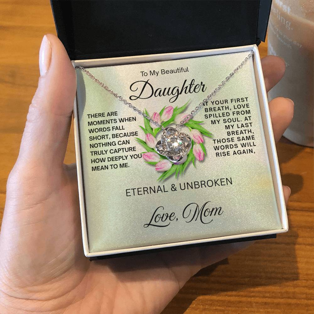 To My Beautiful Daughter - Love Knot Necklace