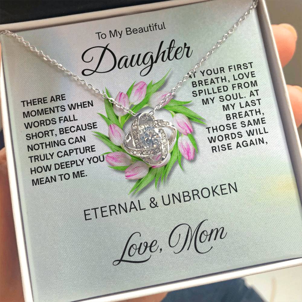 To My Beautiful Daughter - Love Knot Necklace