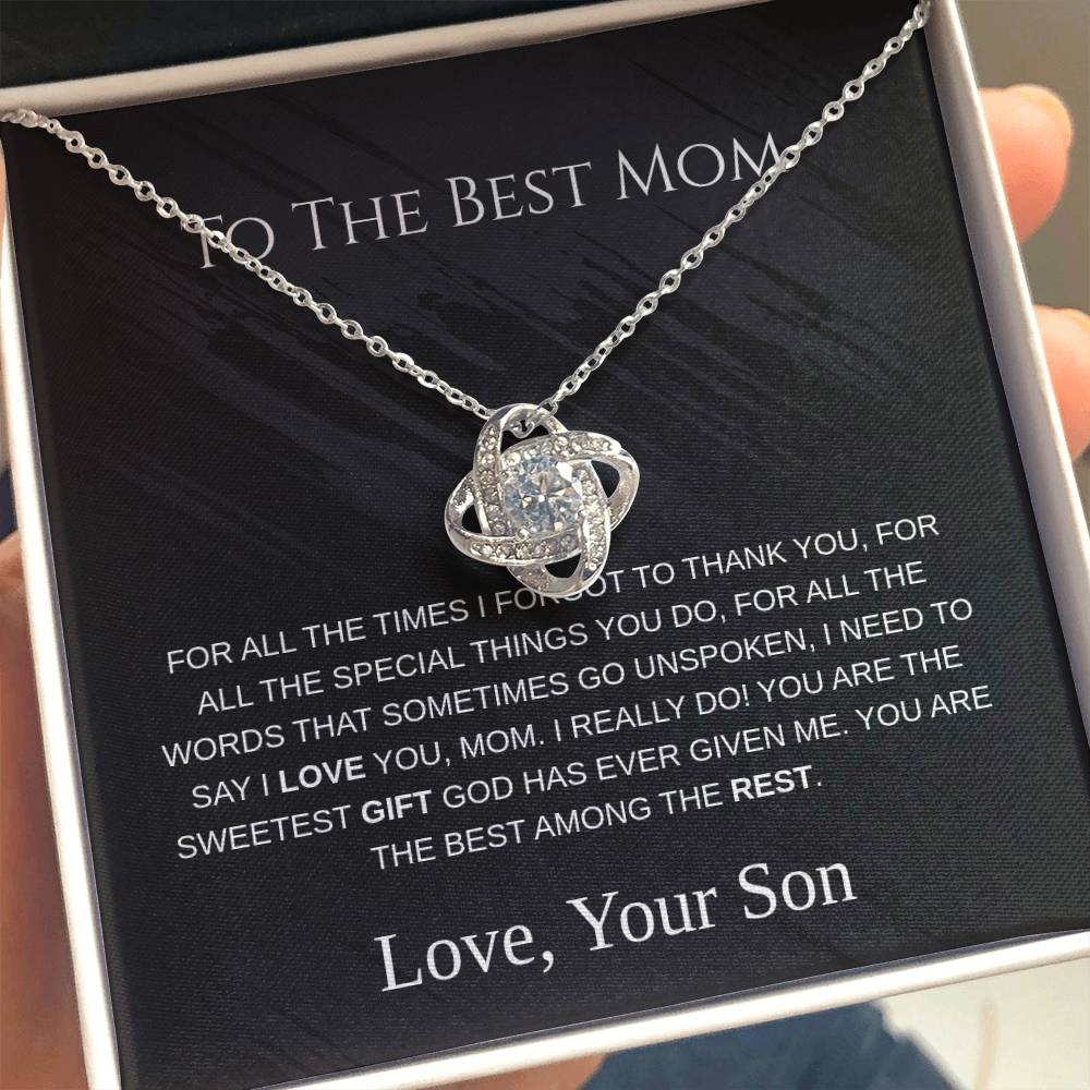 To The Best Mom - Love Knot Necklace - Mother's Day Gift