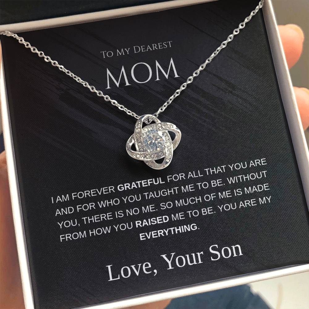 To My Dearest Mom - Love Knot Necklace - Mother's Day Gift