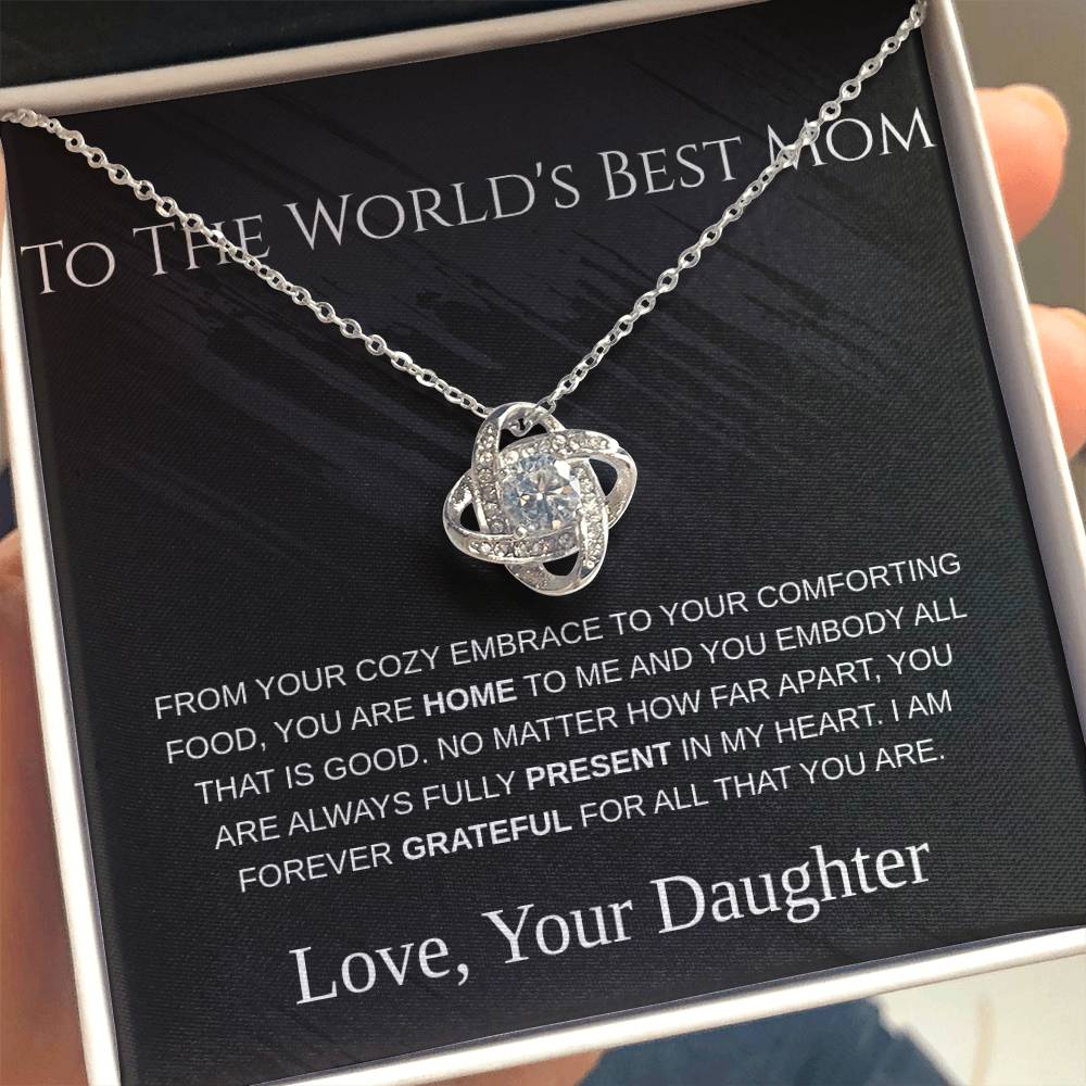 To The World's Best Mom - Love Knot Necklace - Mother's Day Gift
