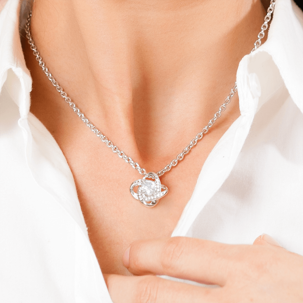 To My Beautiful Daughter - Love Knot Necklace - Eternal & Unbroken