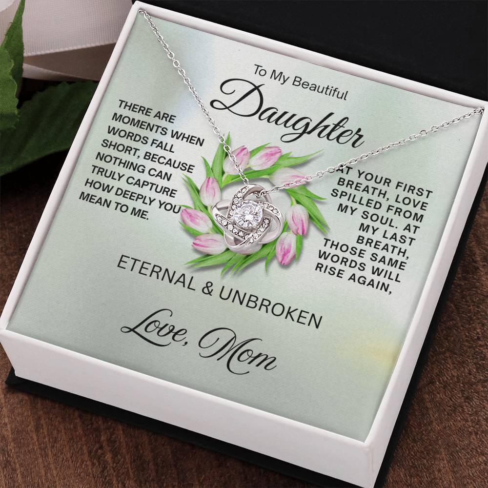 To My Beautiful Daughter - Love Knot Necklace