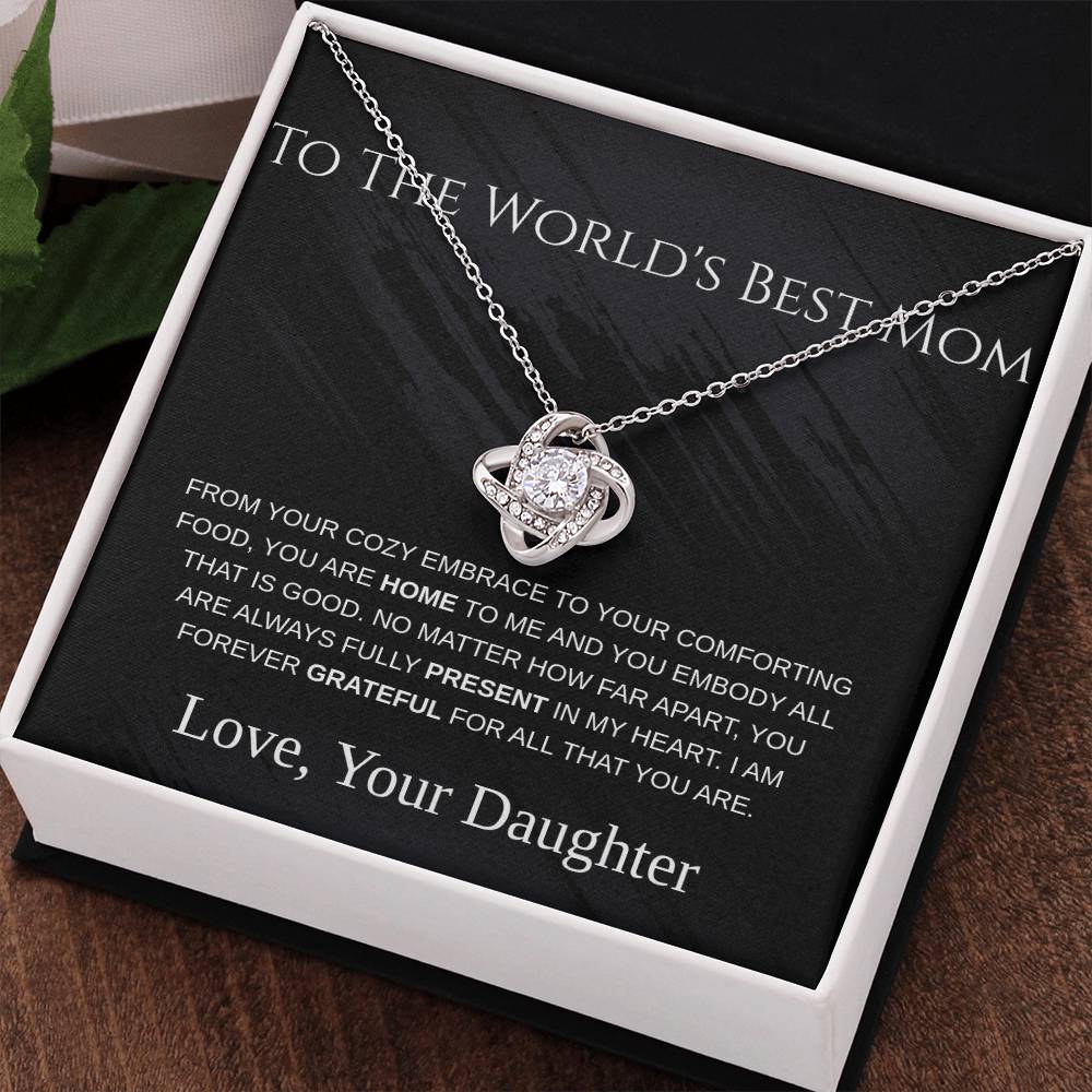 To The World's Best Mom - Love Knot Necklace - Mother's Day Gift