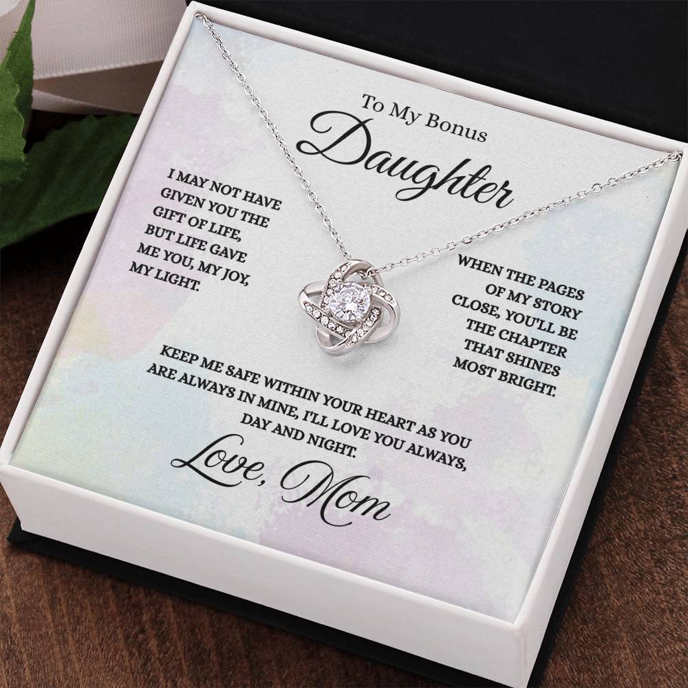 To My Bonus Daughter - Love Knot Necklace
