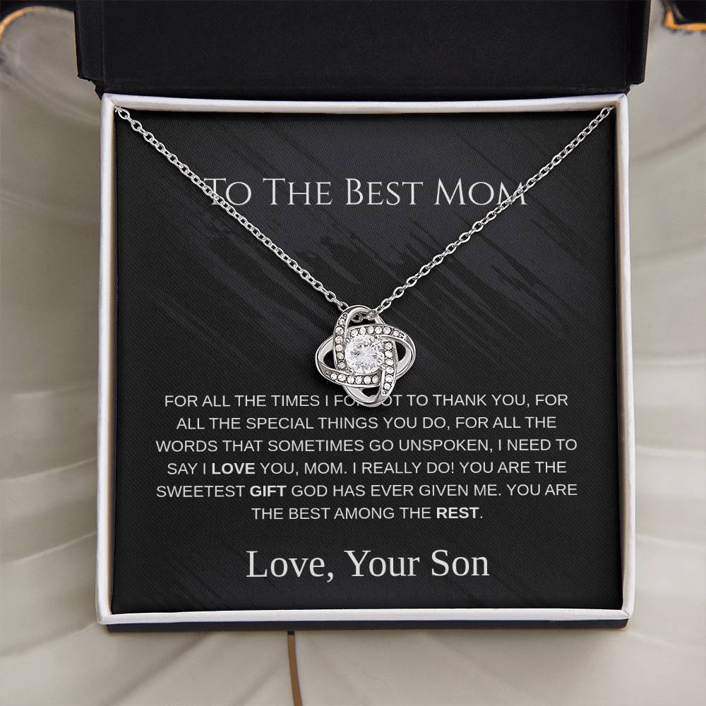 To The Best Mom - Love Knot Necklace - Mother's Day Gift