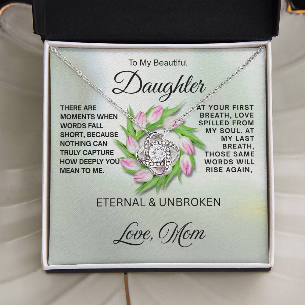 To My Beautiful Daughter - Love Knot Necklace