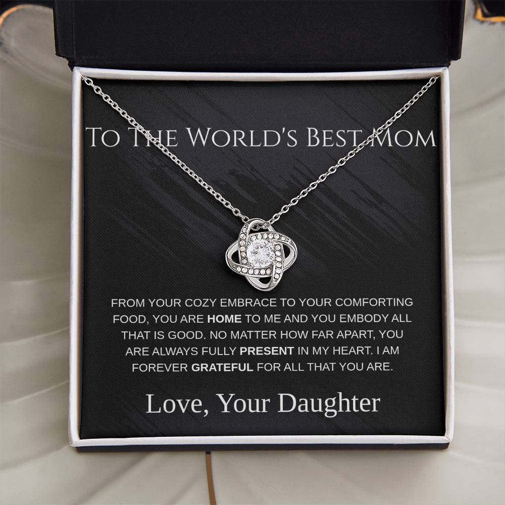 To The World's Best Mom - Love Knot Necklace - Mother's Day Gift