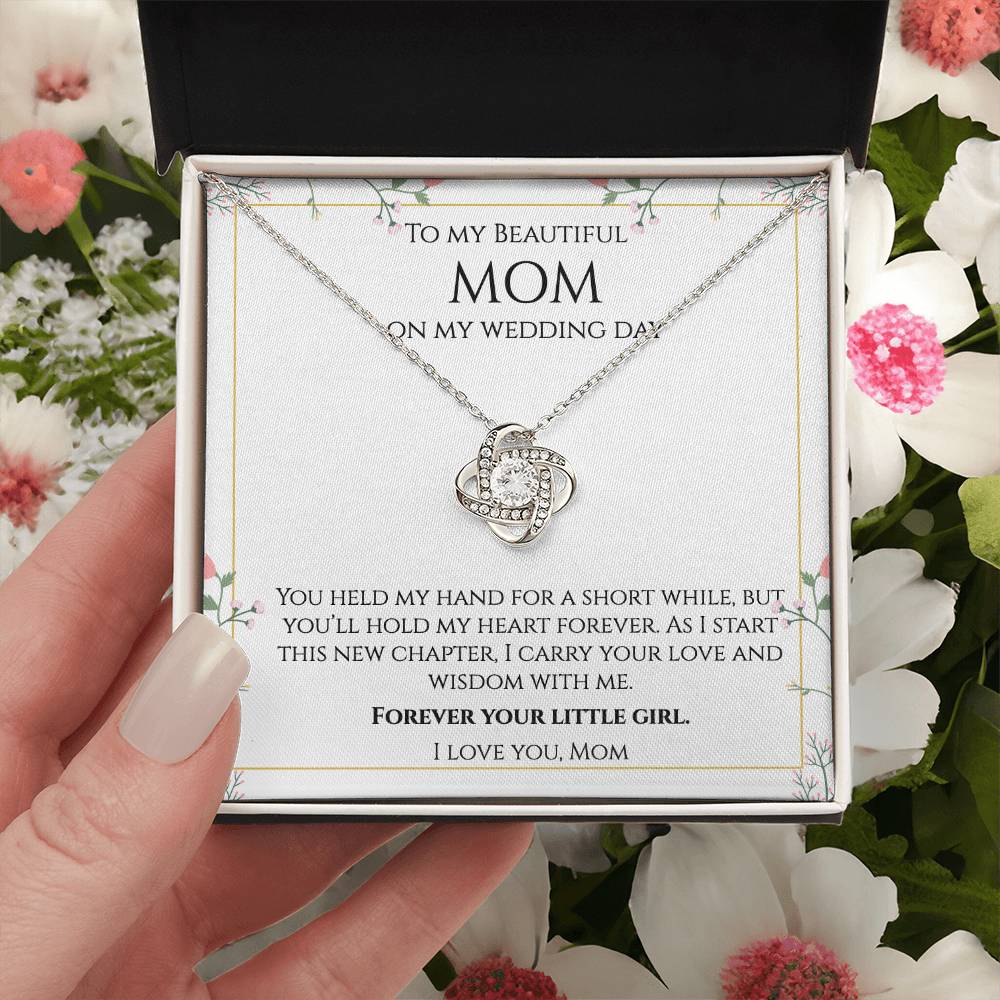 To My Beautiful Mom - Wedding Gift - Love Knot Necklace