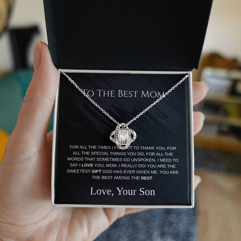 To The Best Mom - Love Knot Necklace - Mother's Day Gift