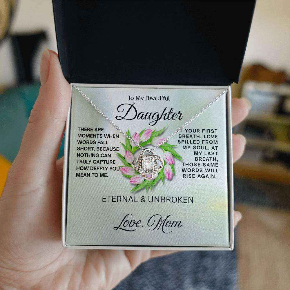 To My Beautiful Daughter - Love Knot Necklace
