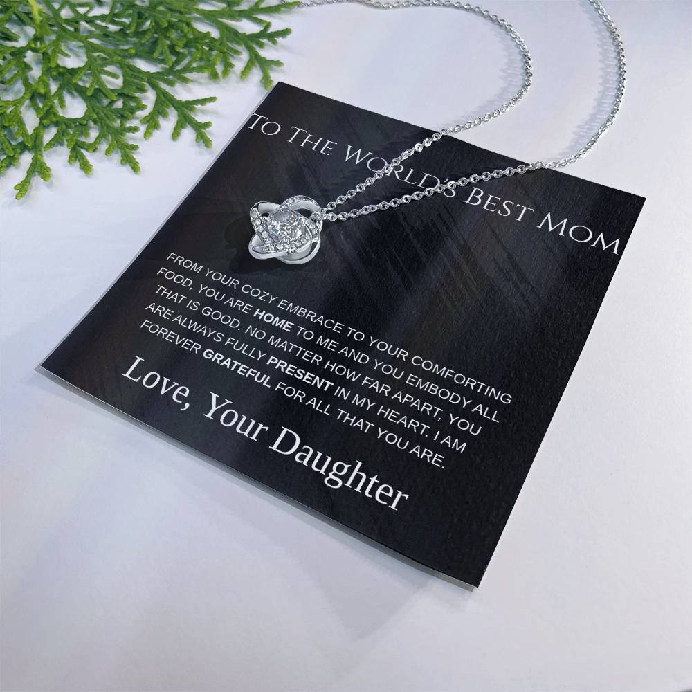 To The World's Best Mom - Love Knot Necklace - Mother's Day Gift