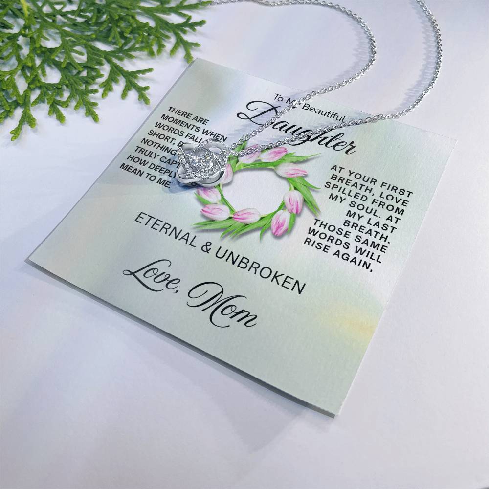 To My Beautiful Daughter - Love Knot Necklace