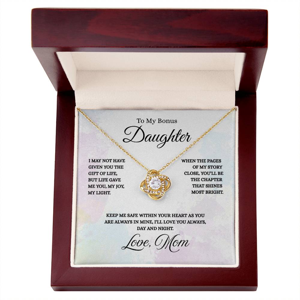 To My Bonus Daughter - Love Knot Necklace