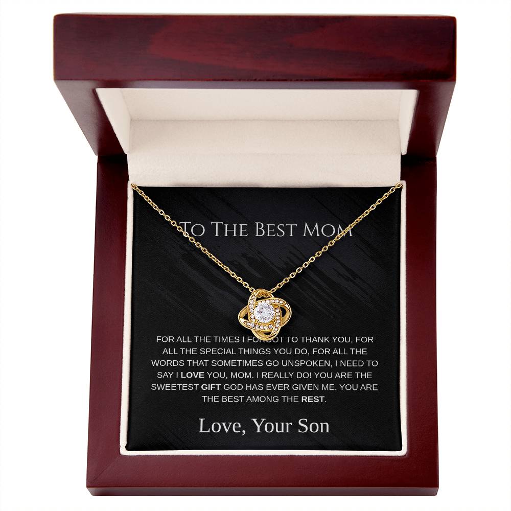 To The Best Mom - Love Knot Necklace - Mother's Day Gift