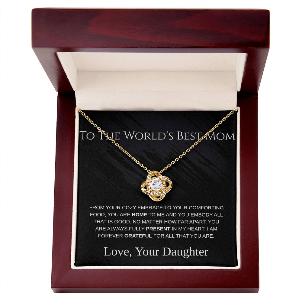 To The World's Best Mom - Love Knot Necklace - Mother's Day Gift