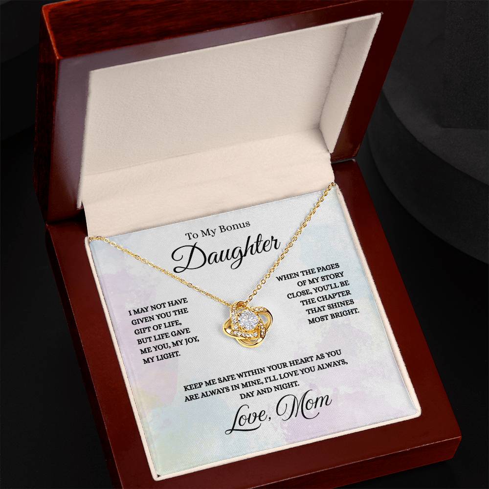 To My Bonus Daughter - Love Knot Necklace