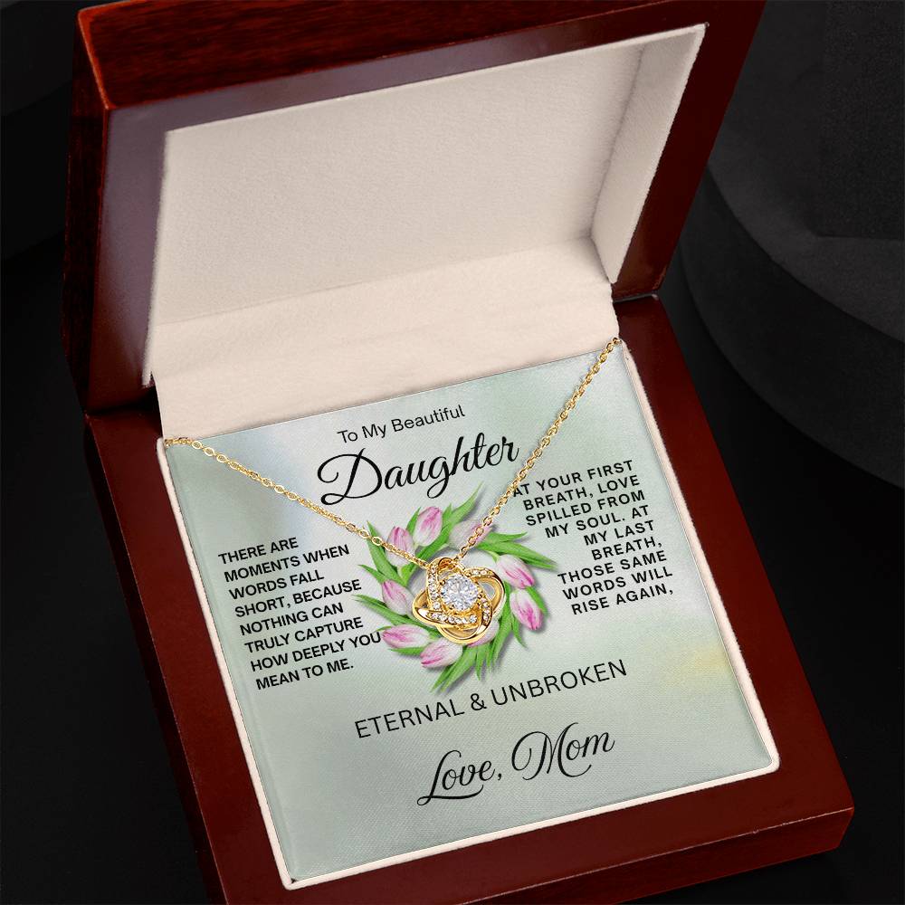 To My Beautiful Daughter - Love Knot Necklace