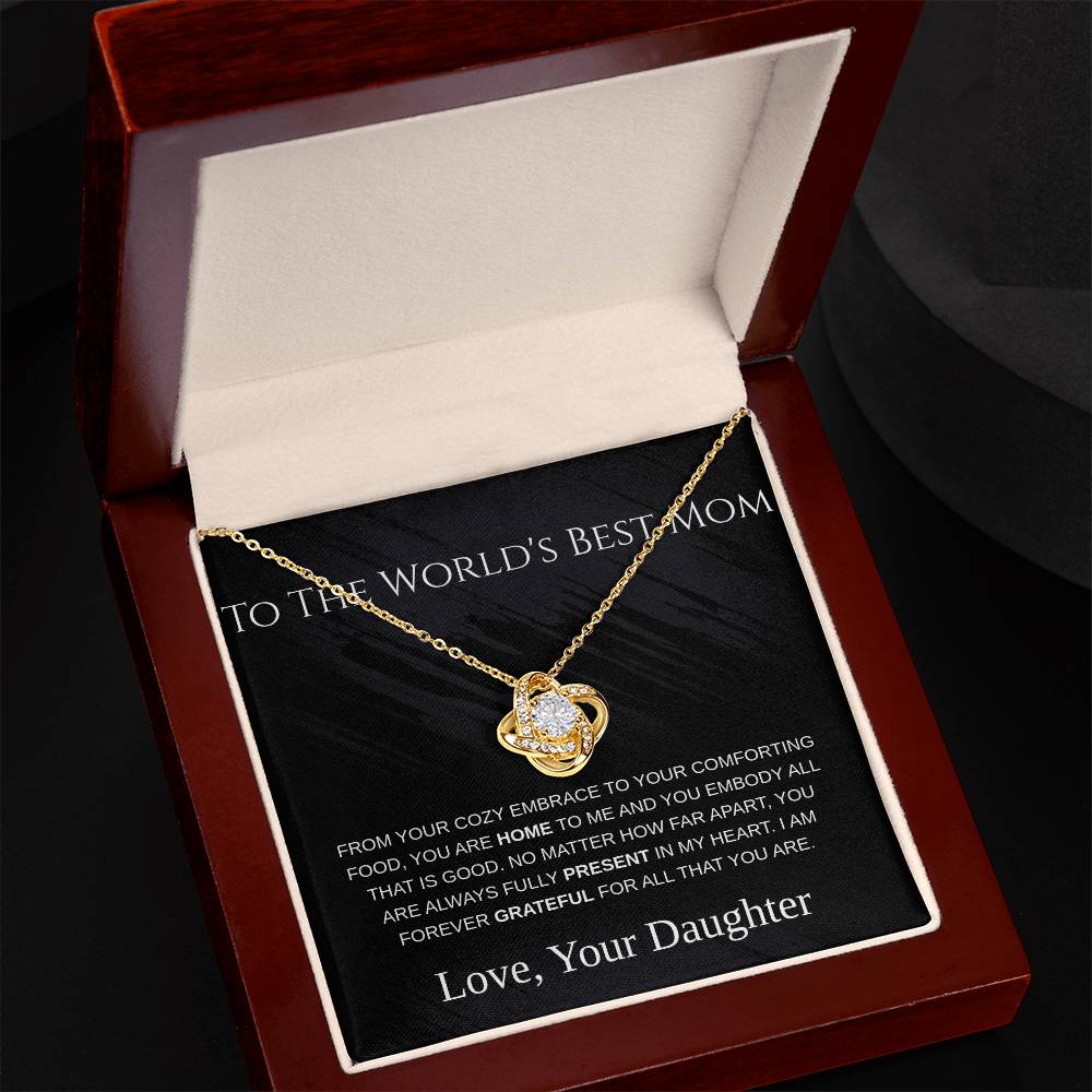 To The World's Best Mom - Love Knot Necklace - Mother's Day Gift