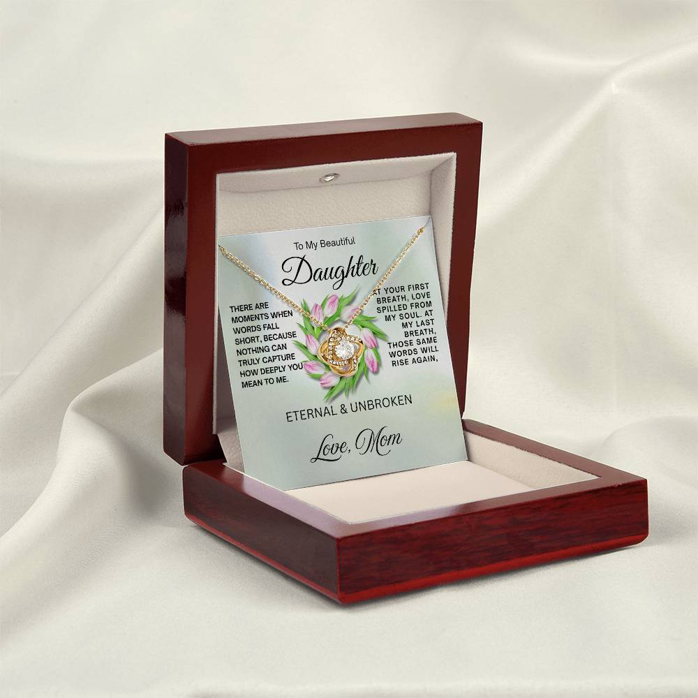 To My Beautiful Daughter - Love Knot Necklace