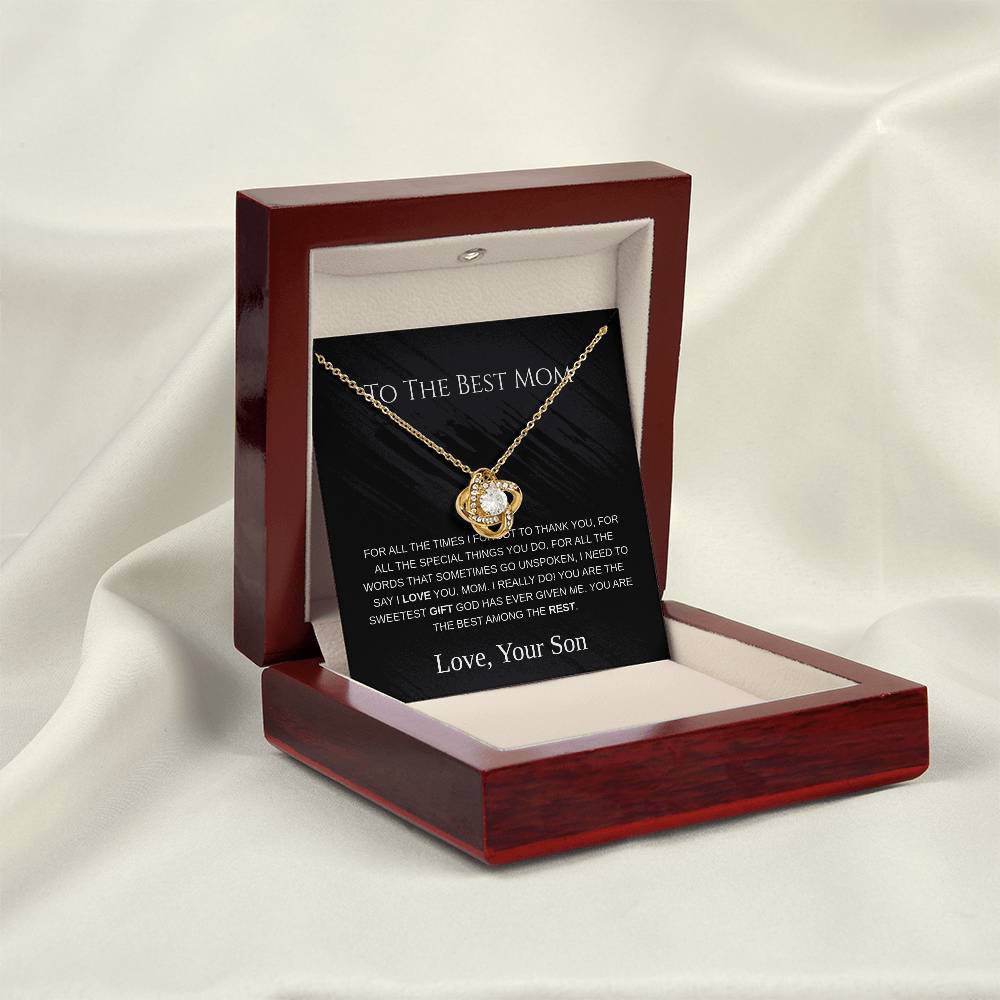 To The Best Mom - Love Knot Necklace - Mother's Day Gift