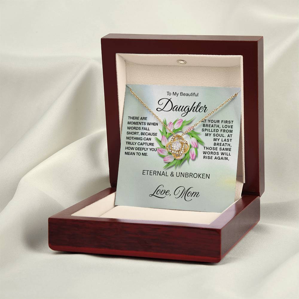 To My Beautiful Daughter - Love Knot Necklace