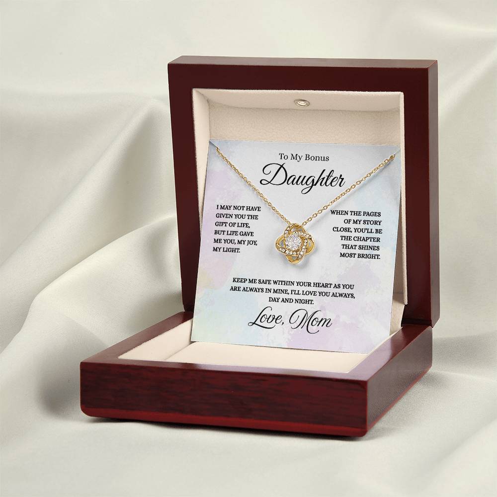 To My Bonus Daughter - Love Knot Necklace