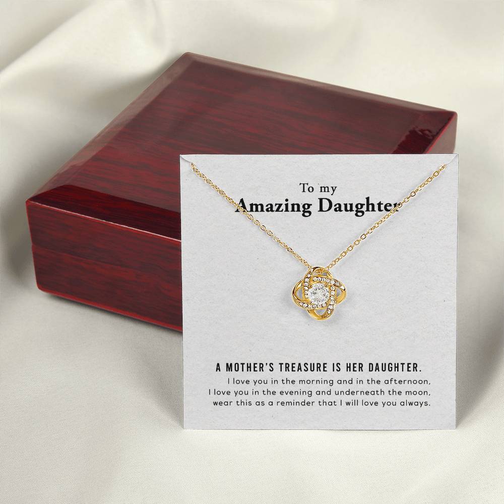 To My Amazing Daughter - Love Knot Necklace & Heartfelt Message Card
