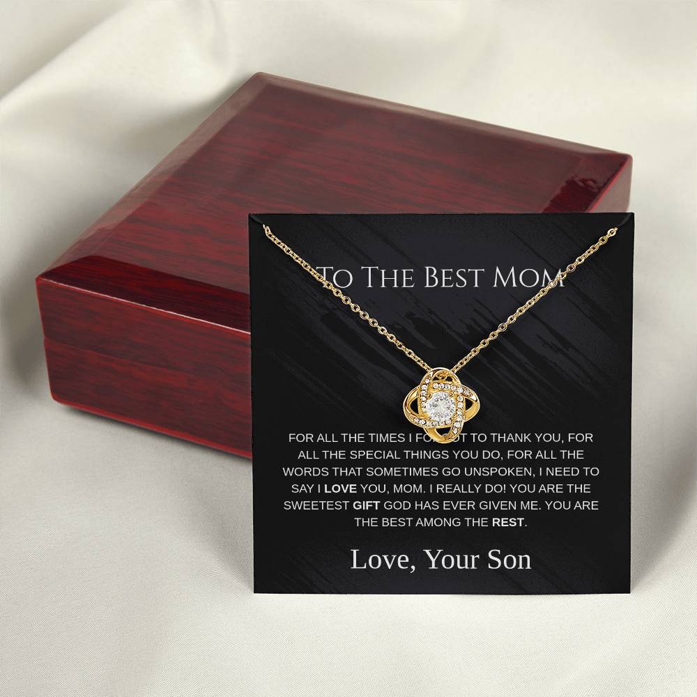 To The Best Mom - Love Knot Necklace - Mother's Day Gift