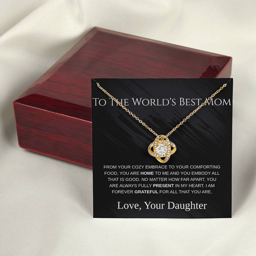 To The World's Best Mom - Love Knot Necklace - Mother's Day Gift