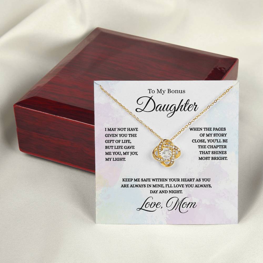 To My Bonus Daughter - Love Knot Necklace