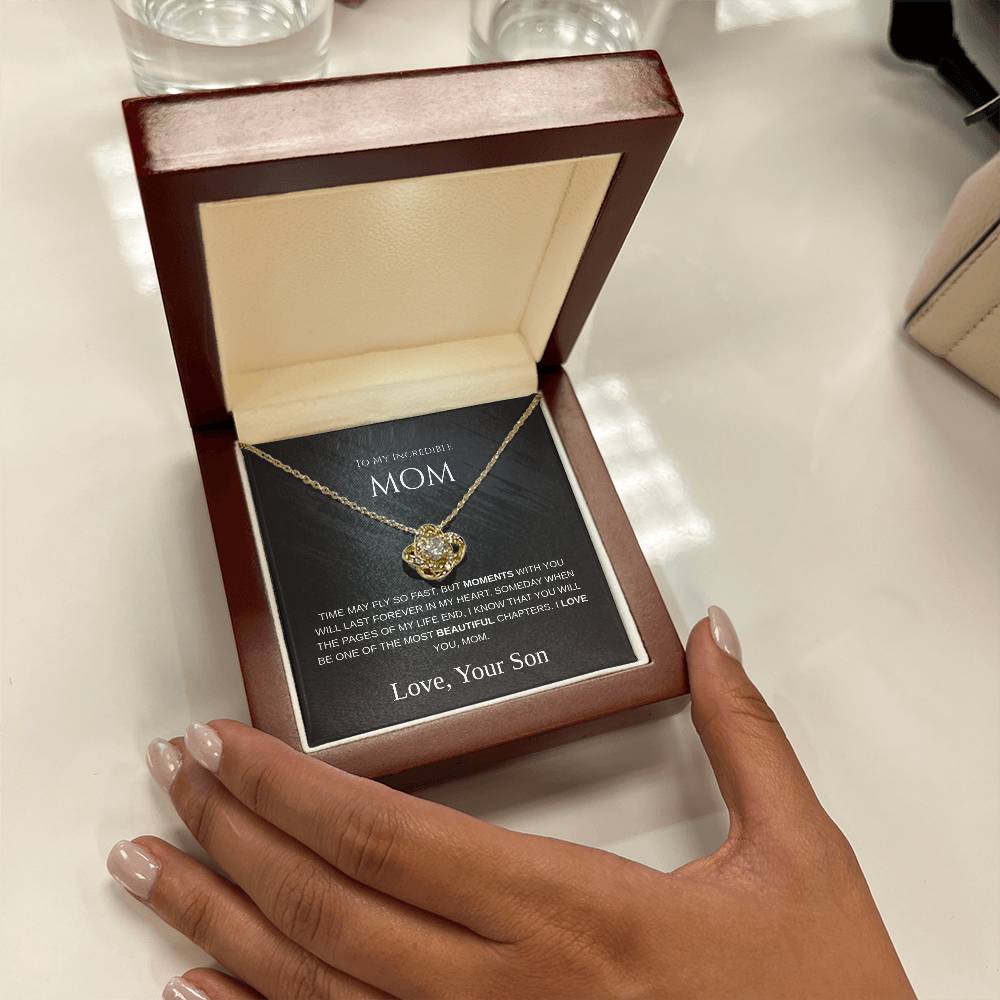 To My Incredible Mom - Love Knot Necklace - Mother's Day Gift